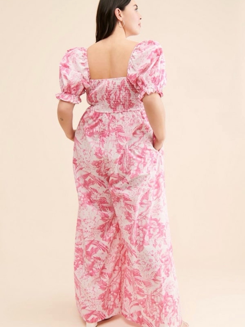 Selkie Pink Wide Leg Jumpsuit - Picture 3 of 9